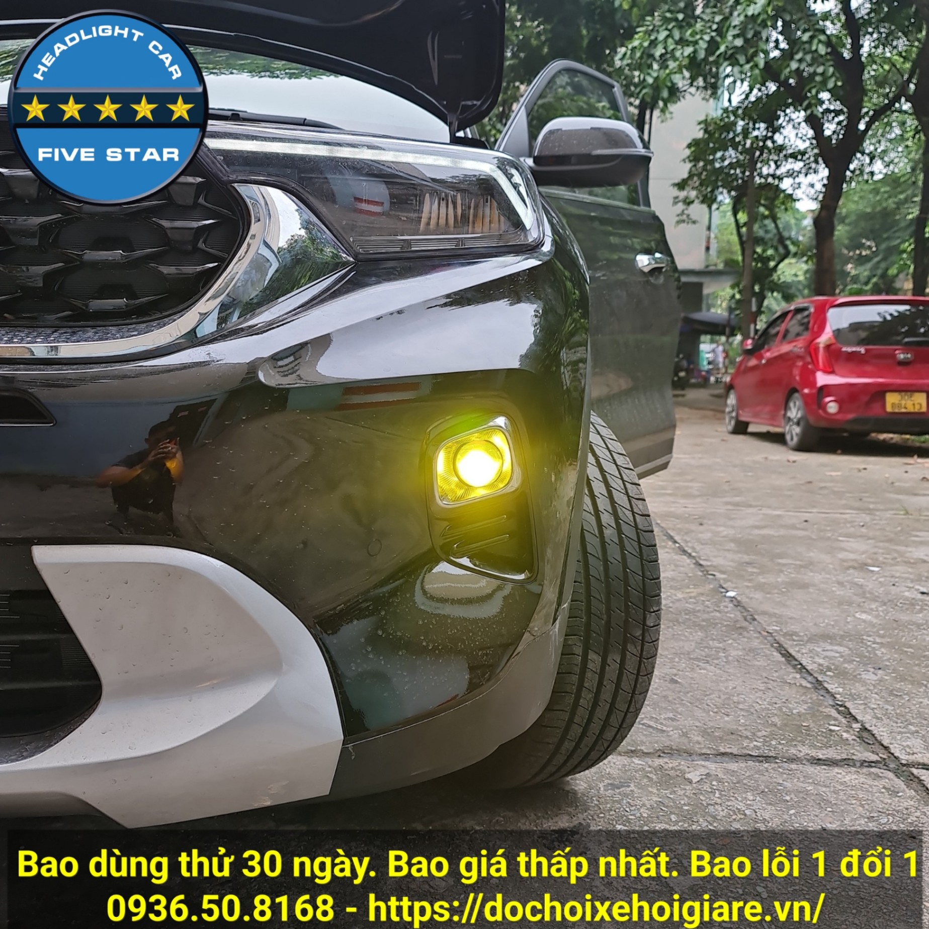 Đèn bi gầm led Kia Sonet 2020-2023. Five Star 2.0 inch 3 màu, 55w siêu sáng, 2 chế độ cốt pha