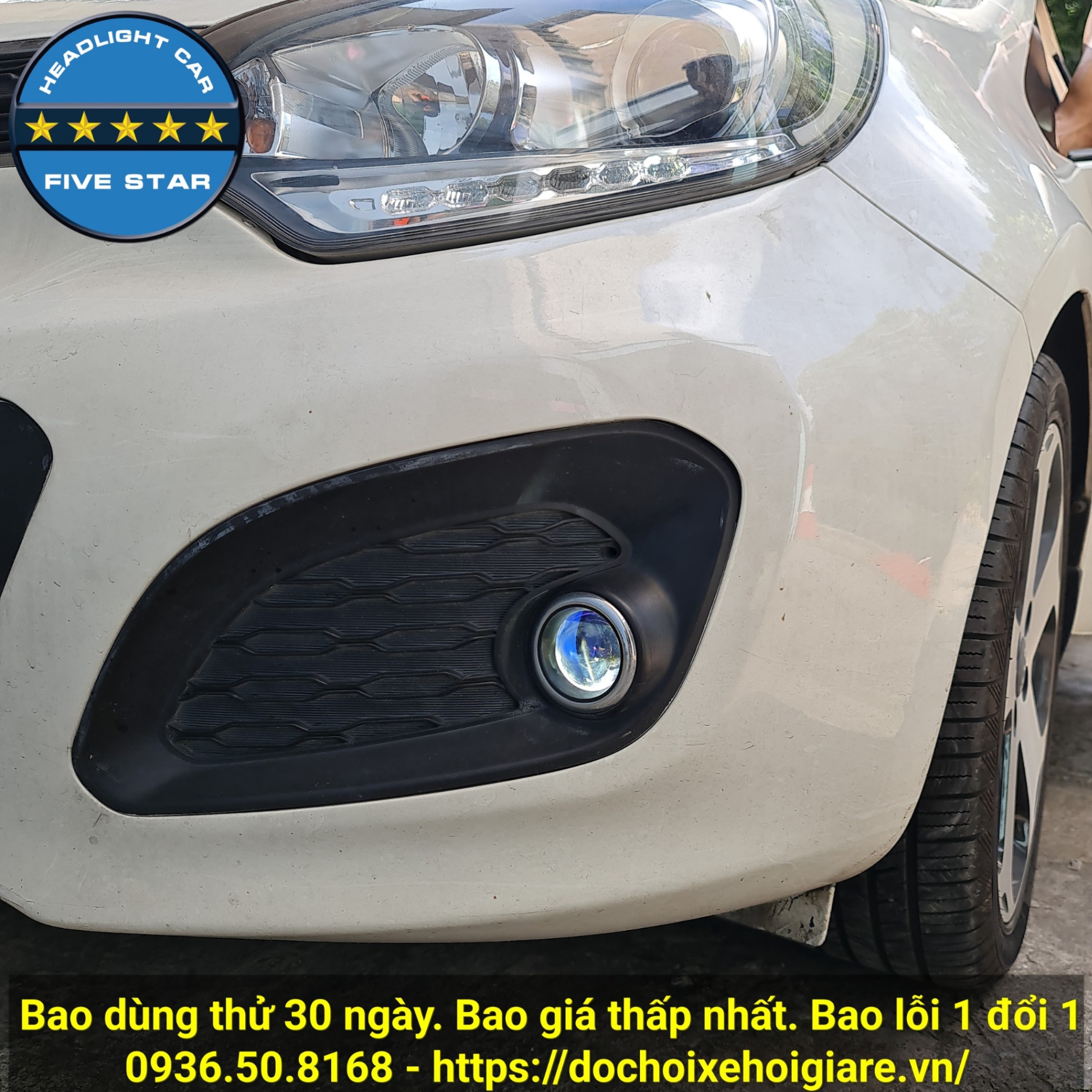 Độ đèn bi gầm led Kia Rio Hatchback 2011-2013 giá rẻ nhất. Bao dùng thử 30 ngày. Bảo hành lỗi đổi mới