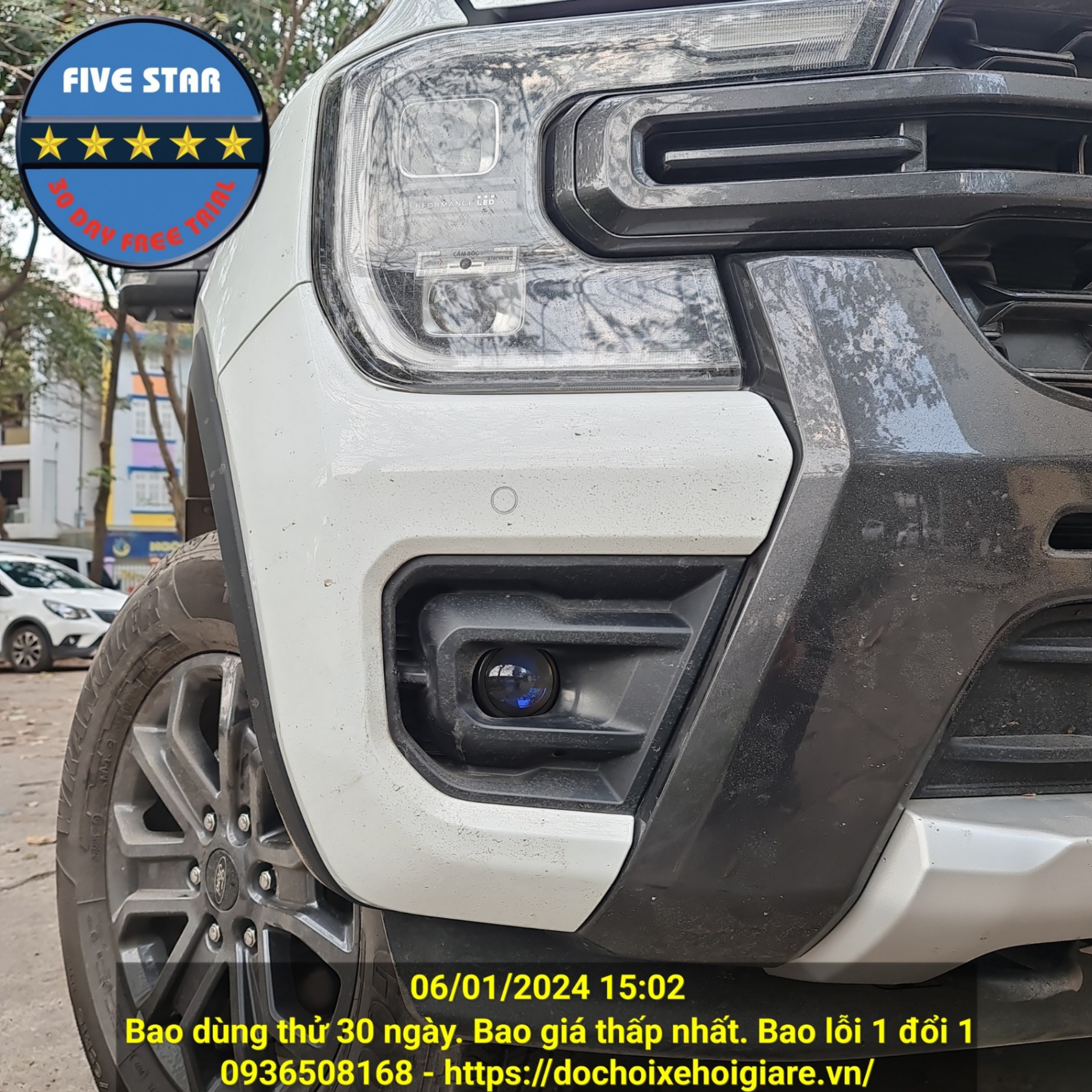 FIVE STAR Đèn Bi Gầm Led Laser 3 Màu cho Ford Ranger Wildtrak 2024. Lắp đặt như đèn zin. Dùng thử 30 ngày