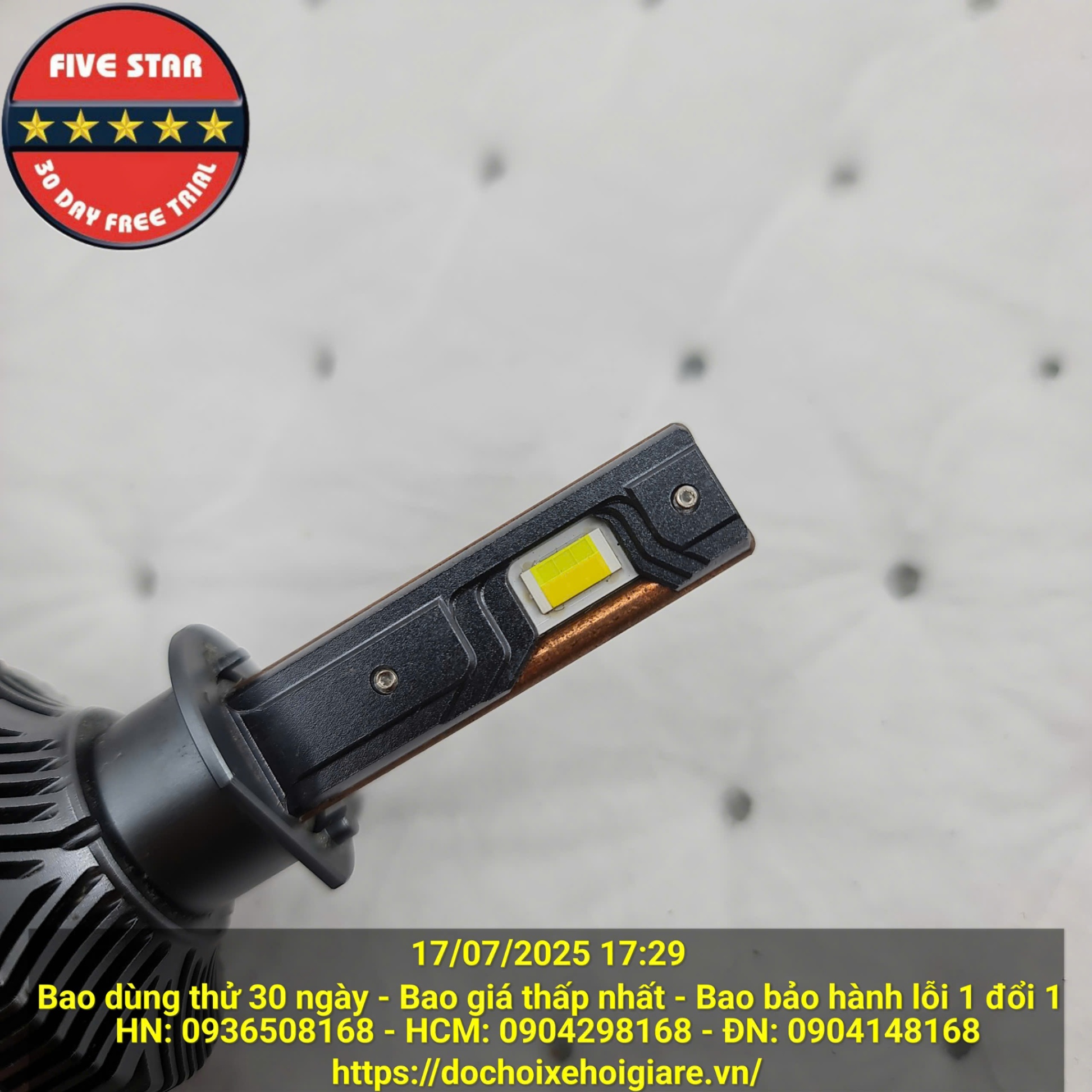 Đèn LED Pha H1 3 Màu FIVE STAR CSP3570 – 40W, 2 Ống Đồng, Siêu Sáng, BH 3 Năm