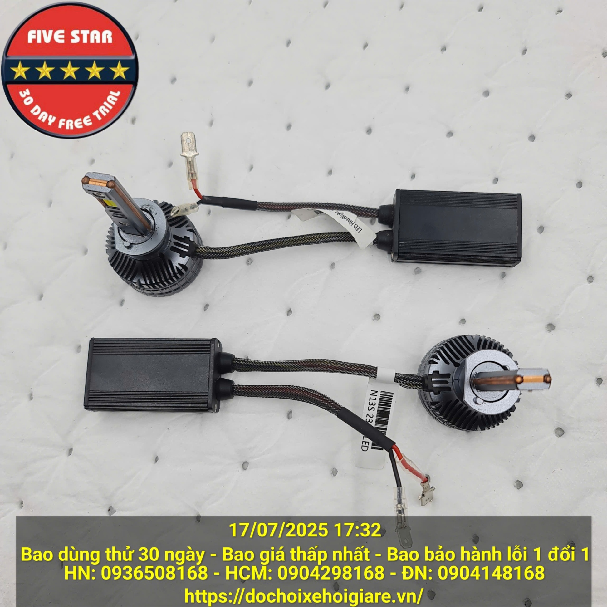Đèn LED Pha H1 3 Màu FIVE STAR CSP3570 – 40W, 2 Ống Đồng, Siêu Sáng, BH 3 Năm