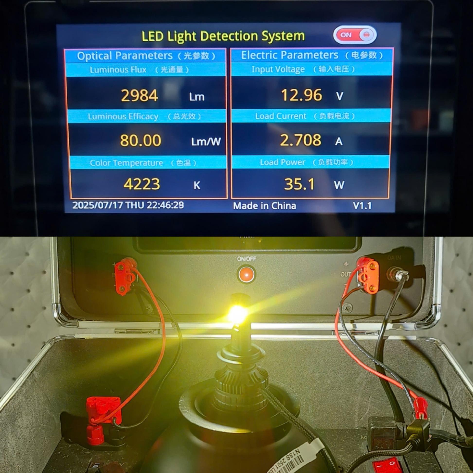 Đèn LED Pha H1 3 Màu FIVE STAR CSP3570 – 40W, 2 Ống Đồng, Siêu Sáng, BH 3 Năm