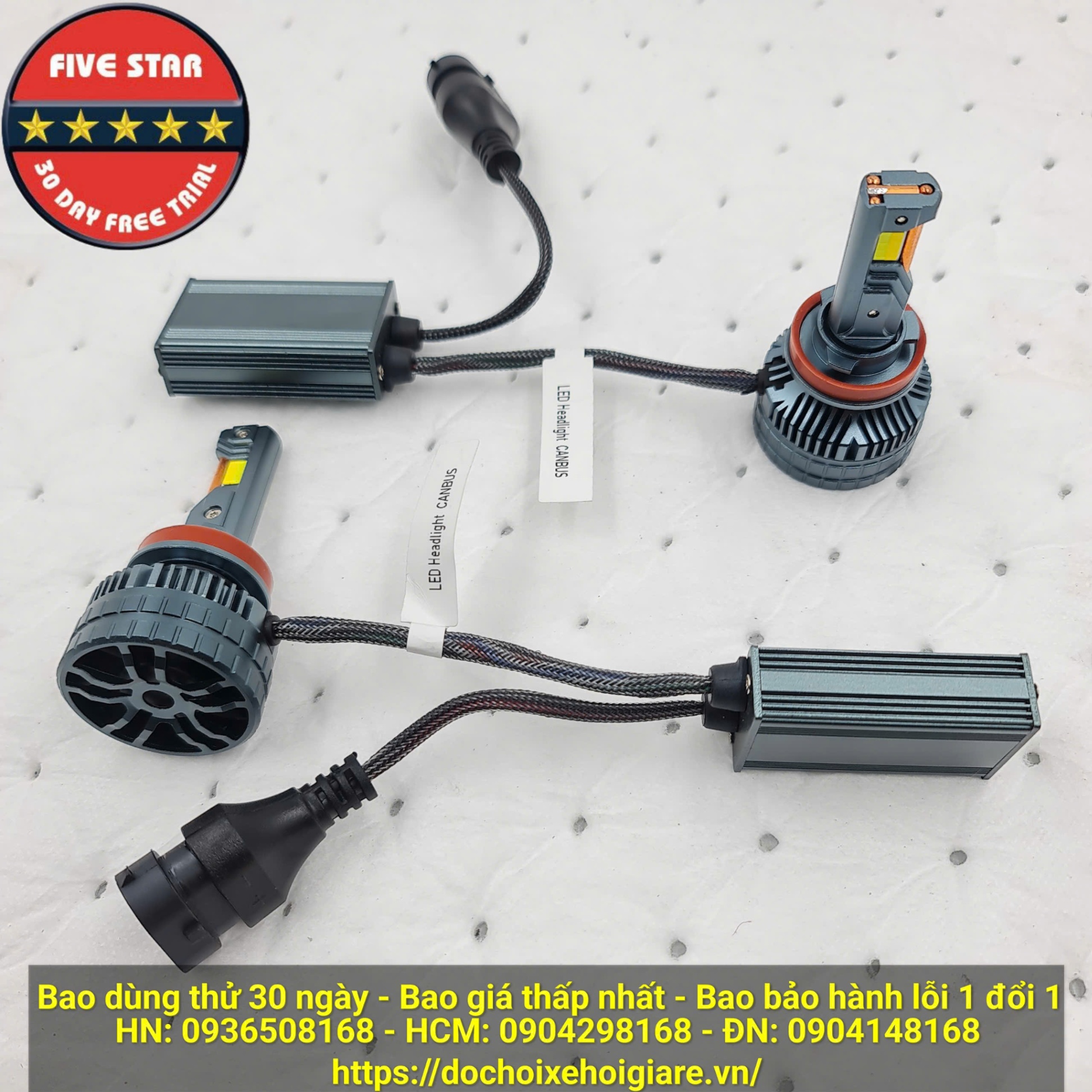 LED H11 3 Màu Five Star 120W 3 Ống Đồng BH 3 Năm Dùng Thử 30 Ngày