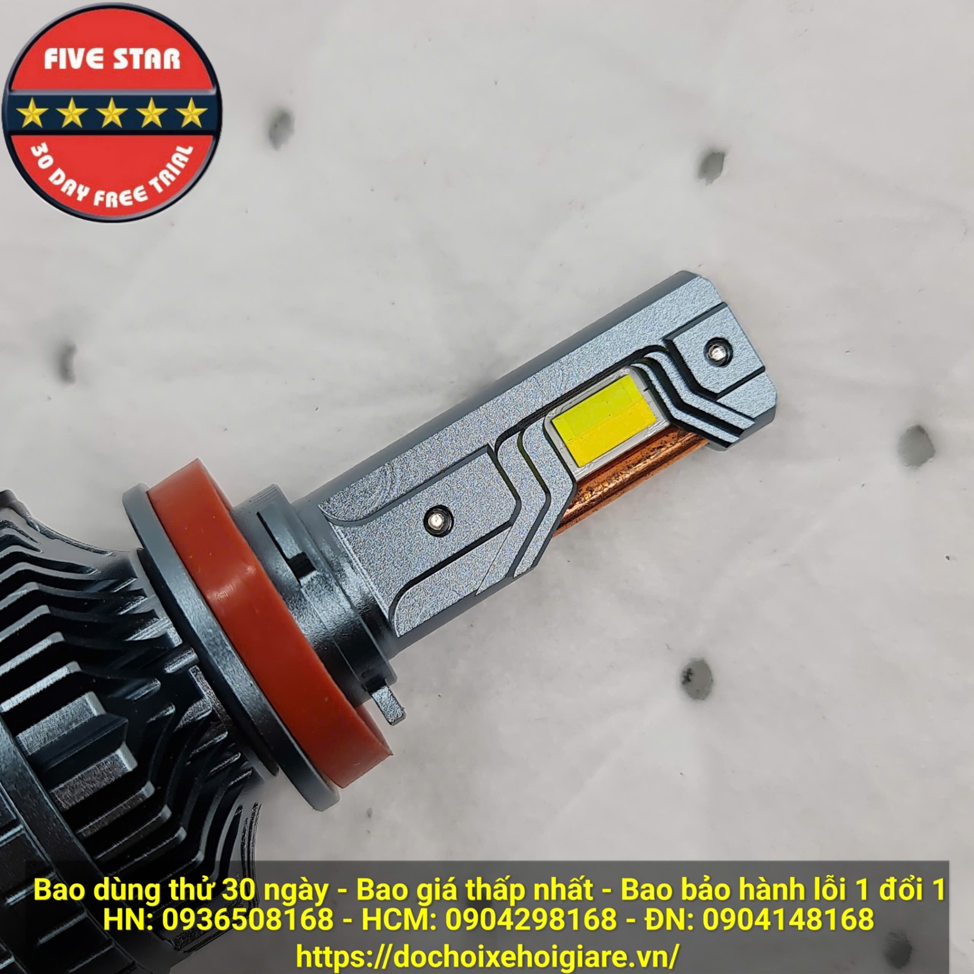 LED H11 3 Màu Five Star 120W 3 Ống Đồng BH 3 Năm Dùng Thử 30 Ngày