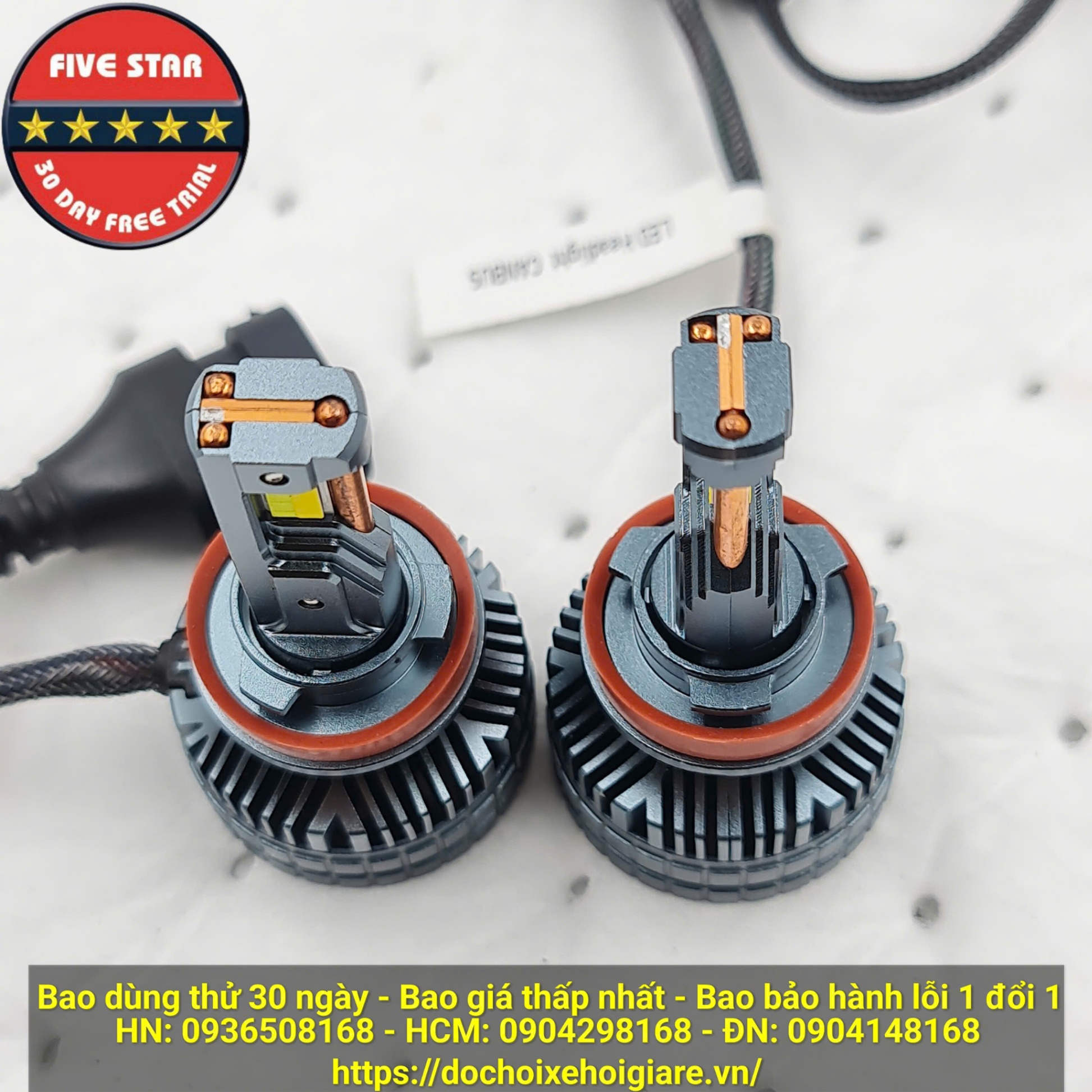 LED H11 3 Màu Five Star 120W 3 Ống Đồng BH 3 Năm Dùng Thử 30 Ngày