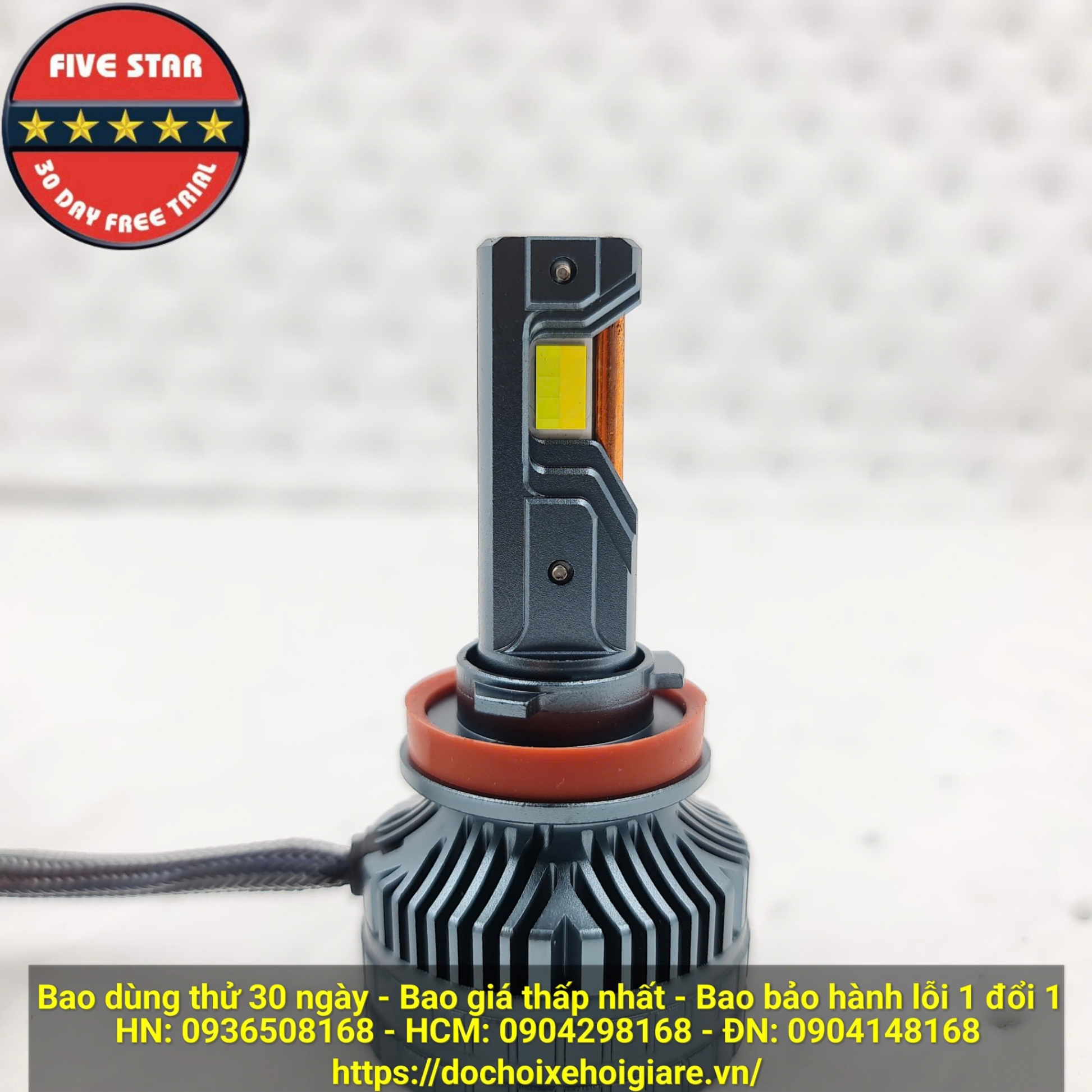 LED H11 3 Màu Five Star 120W 3 Ống Đồng BH 3 Năm Dùng Thử 30 Ngày