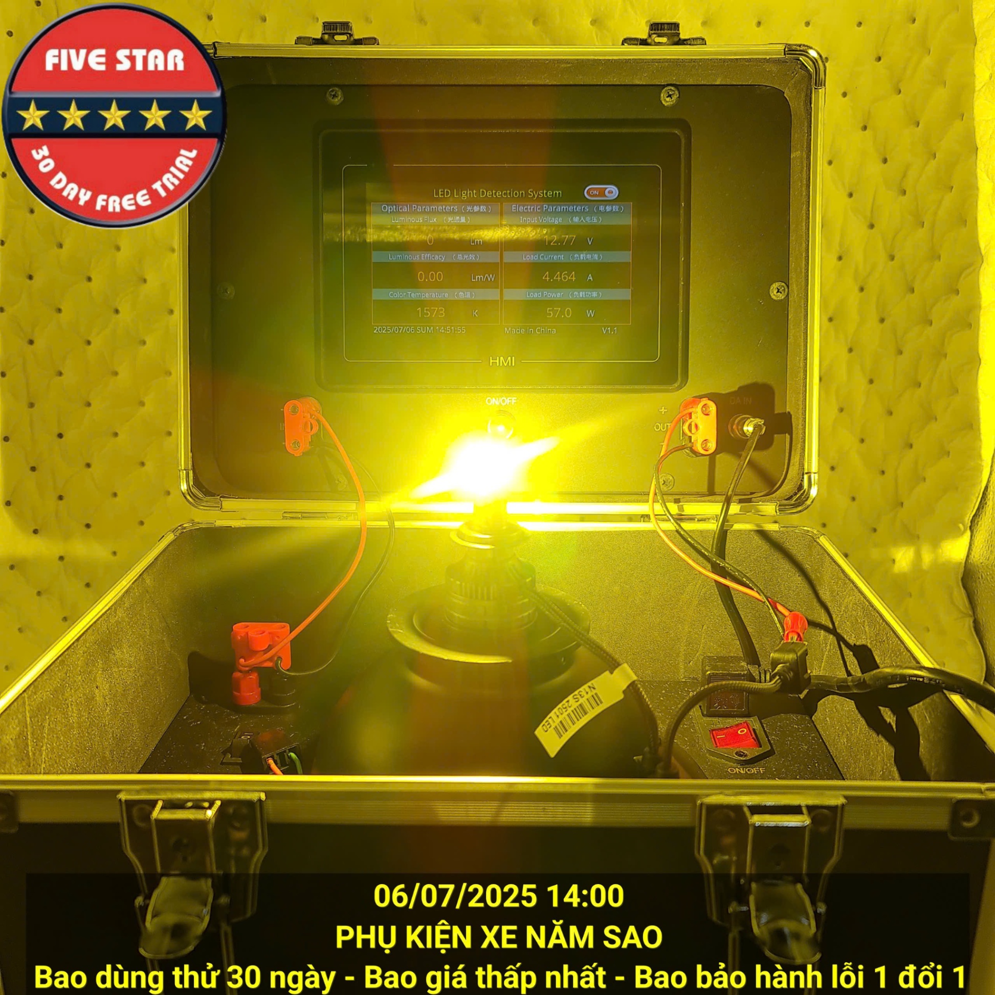 LED H11 3 Màu Five Star 120W 3 Ống Đồng BH 3 Năm Dùng Thử 30 Ngày