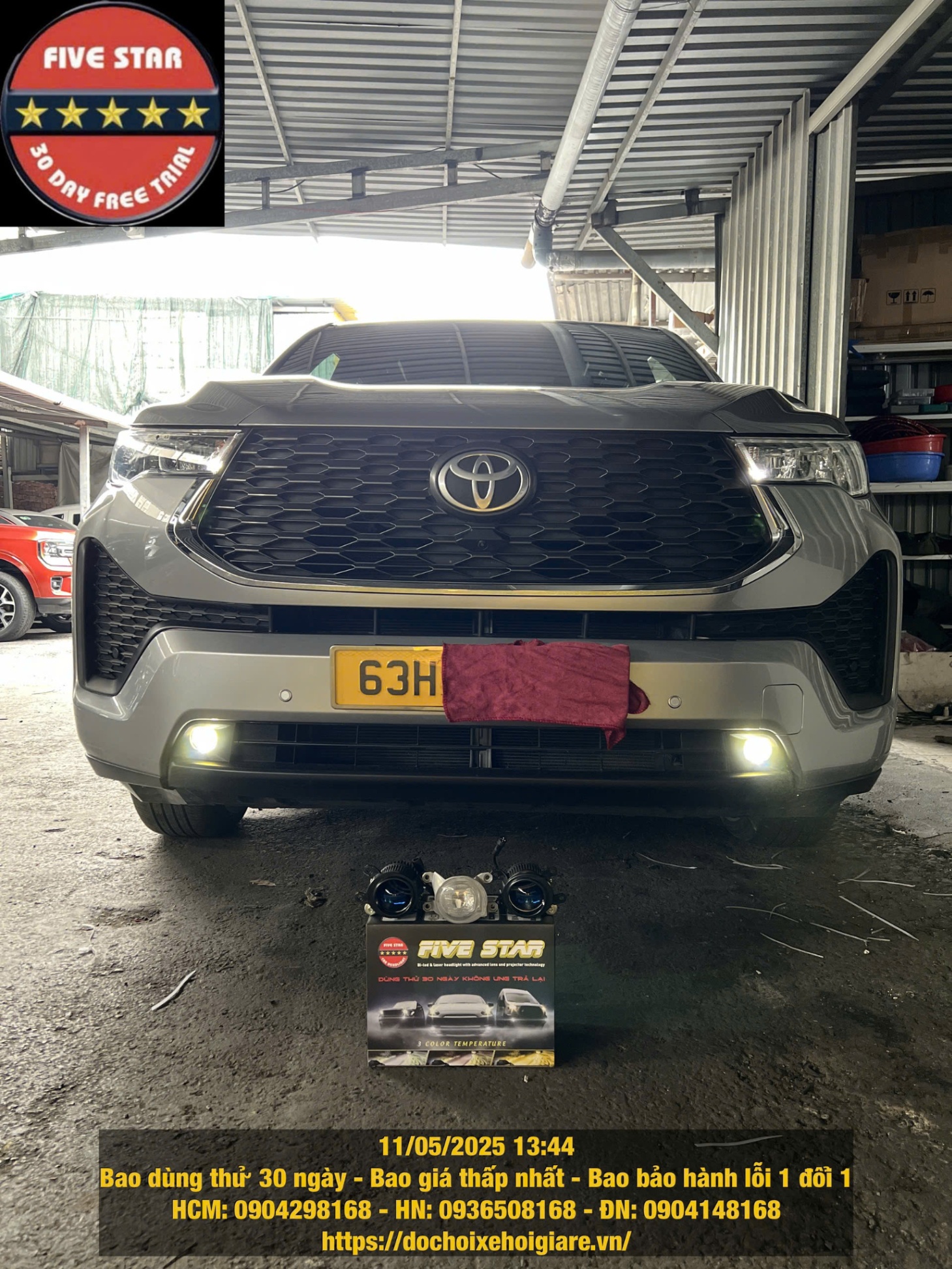 Đèn bi gầm độ siêu sáng cho Toyota Innova Cross 2023-2025