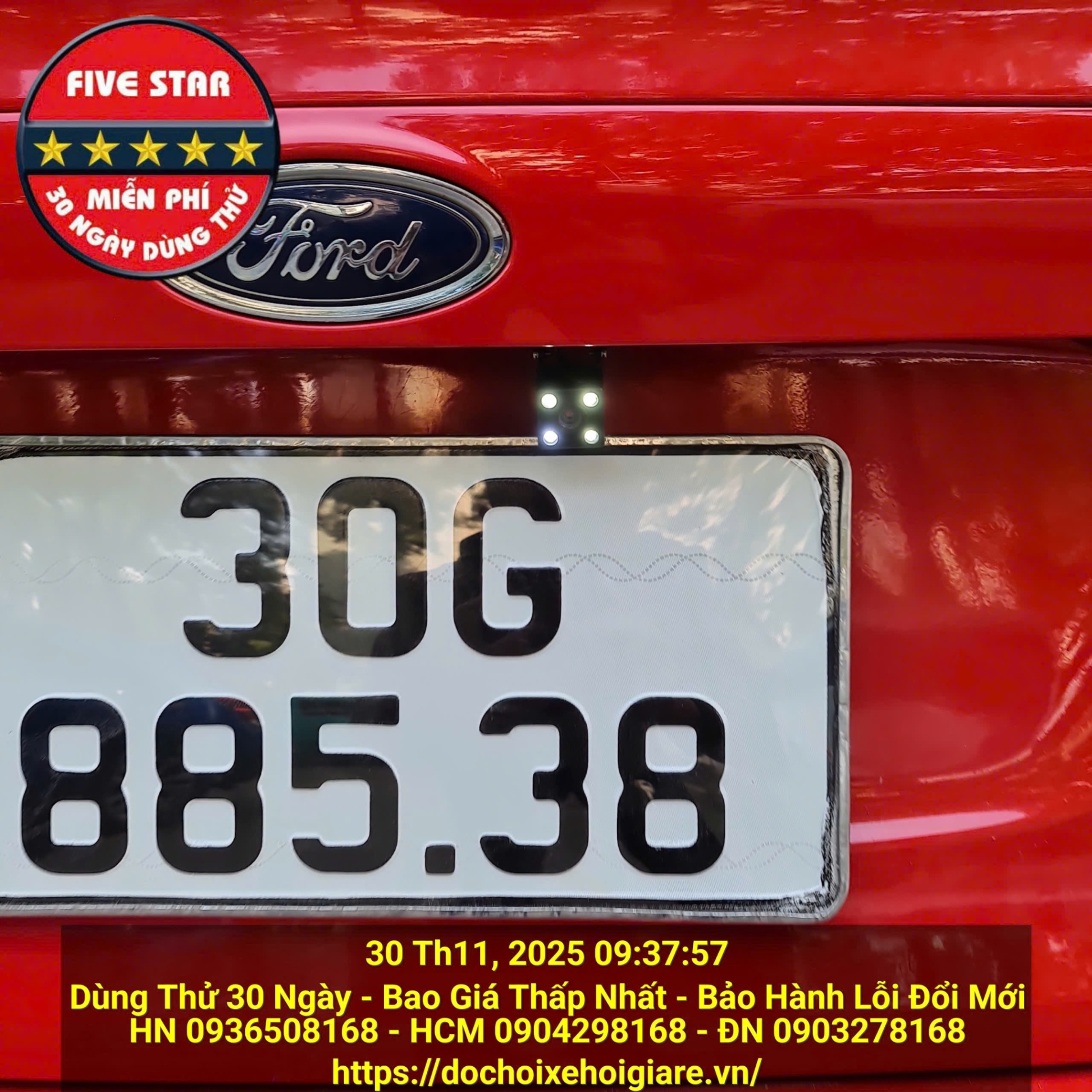 Mắt cam lùi Ford Fiesta. Camera lùi ô tô. Dùng thử 30 ngày