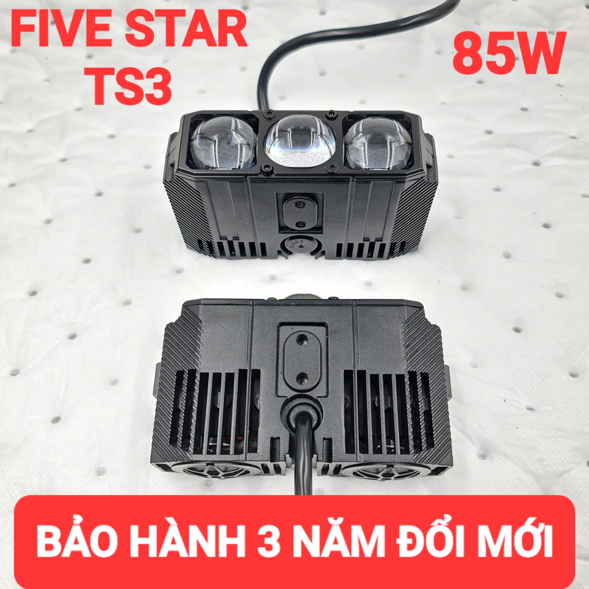 Đèn Trợ Sáng 3 Mắt Bi Cầu Led 1 Màu 85W | TS3 Pro