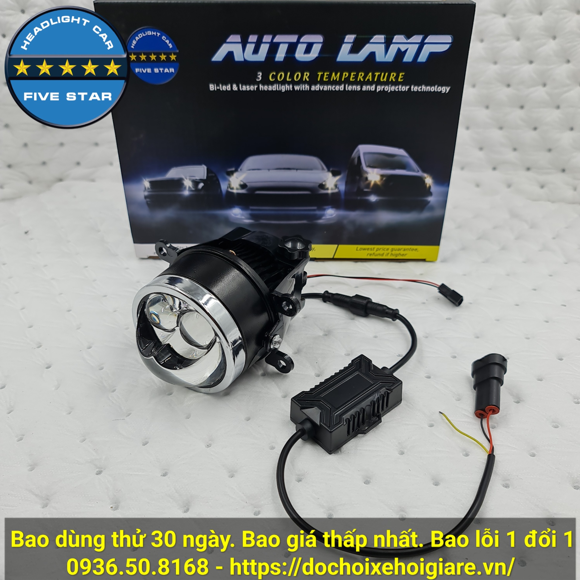 Bi gầm ô tô 3 màu 3 inch Five Star M24 Dual Laser
