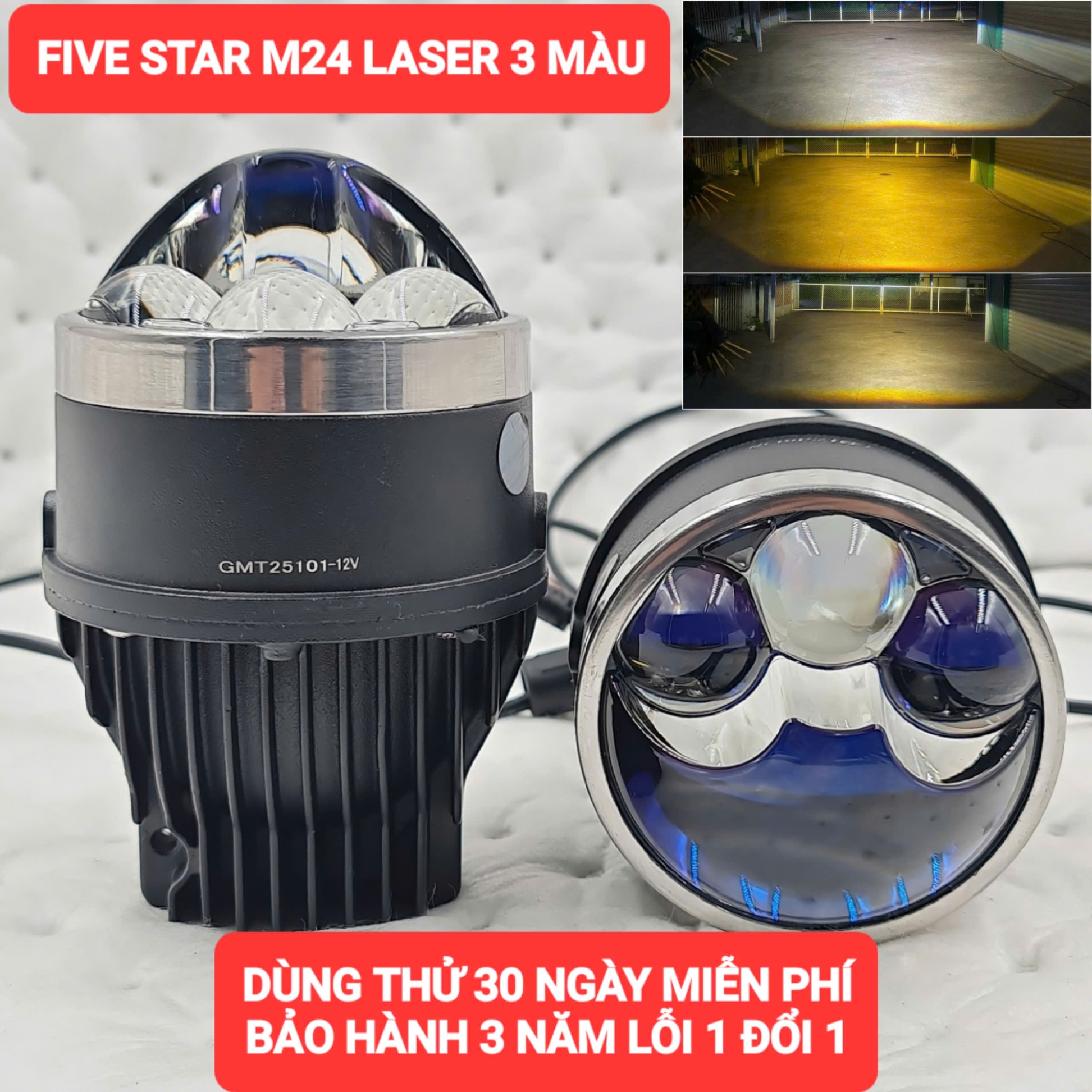 Bi gầm ô tô 3 màu 3 inch Five Star M24 Triple Laser