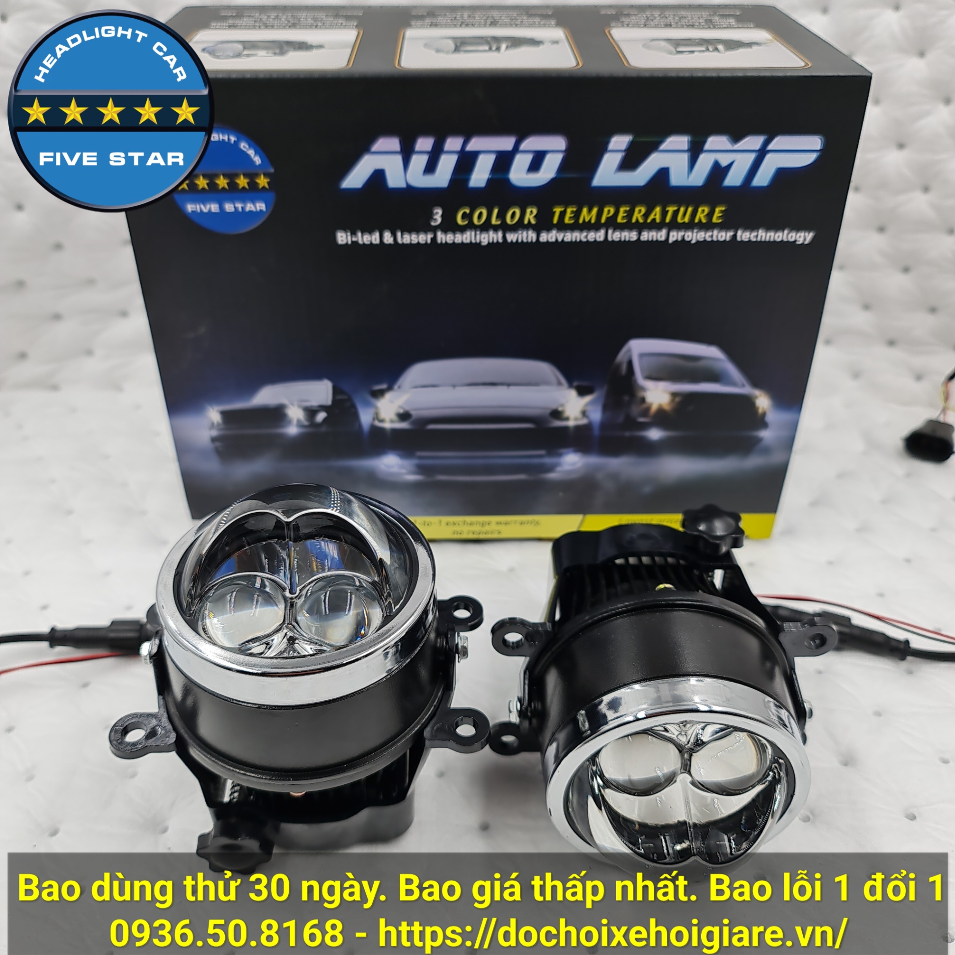 Bi gầm ô tô 3 màu 3 inch Five Star M24 Dual Laser