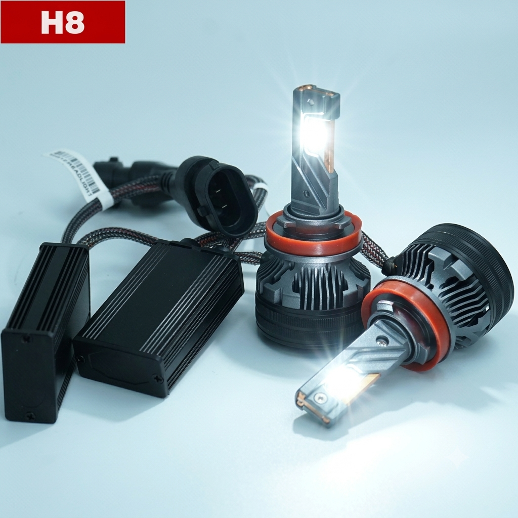 Bóng Led H8 1 màu trắng 90W 12V 3 ống đồng - Five Star F88