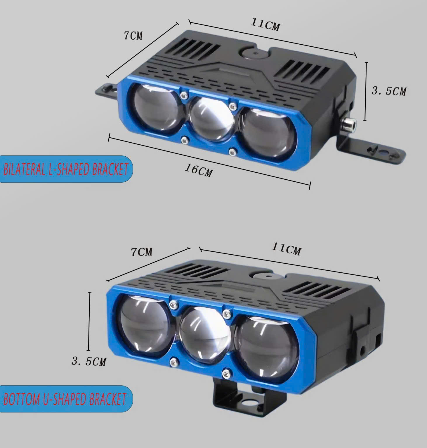Đèn Trợ Sáng 3 Mắt 1 Màu Pha Laser Siêu Sáng 110W | TS3 Pro Max