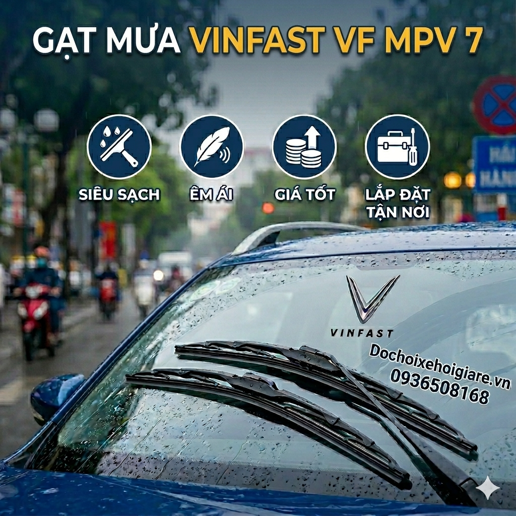Gạt Mưa VinFast VF MPV 7: Siêu Sạch, Êm Ái, Giá Tốt Nhất, Lắp Đặt Tận Nơi