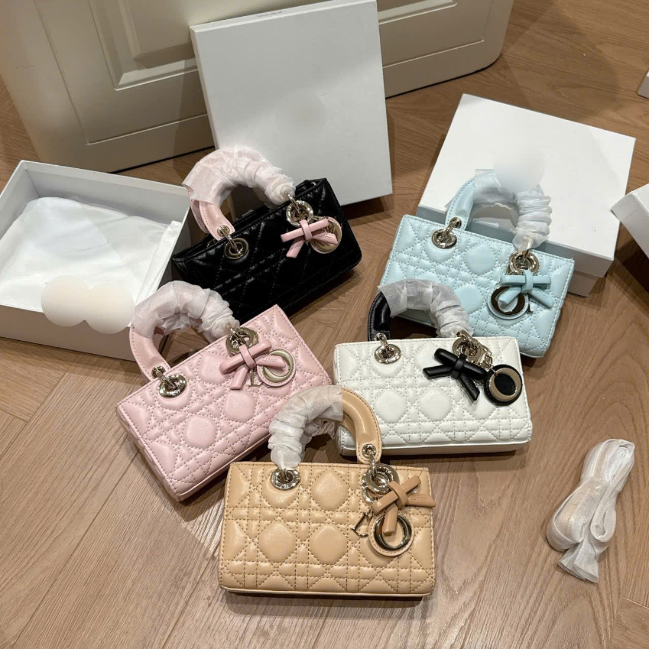 2608# Túi xách CD lady charm nơ fullbox