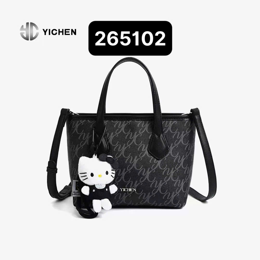 M265102# Túi Yichen Tote đen charm mèo