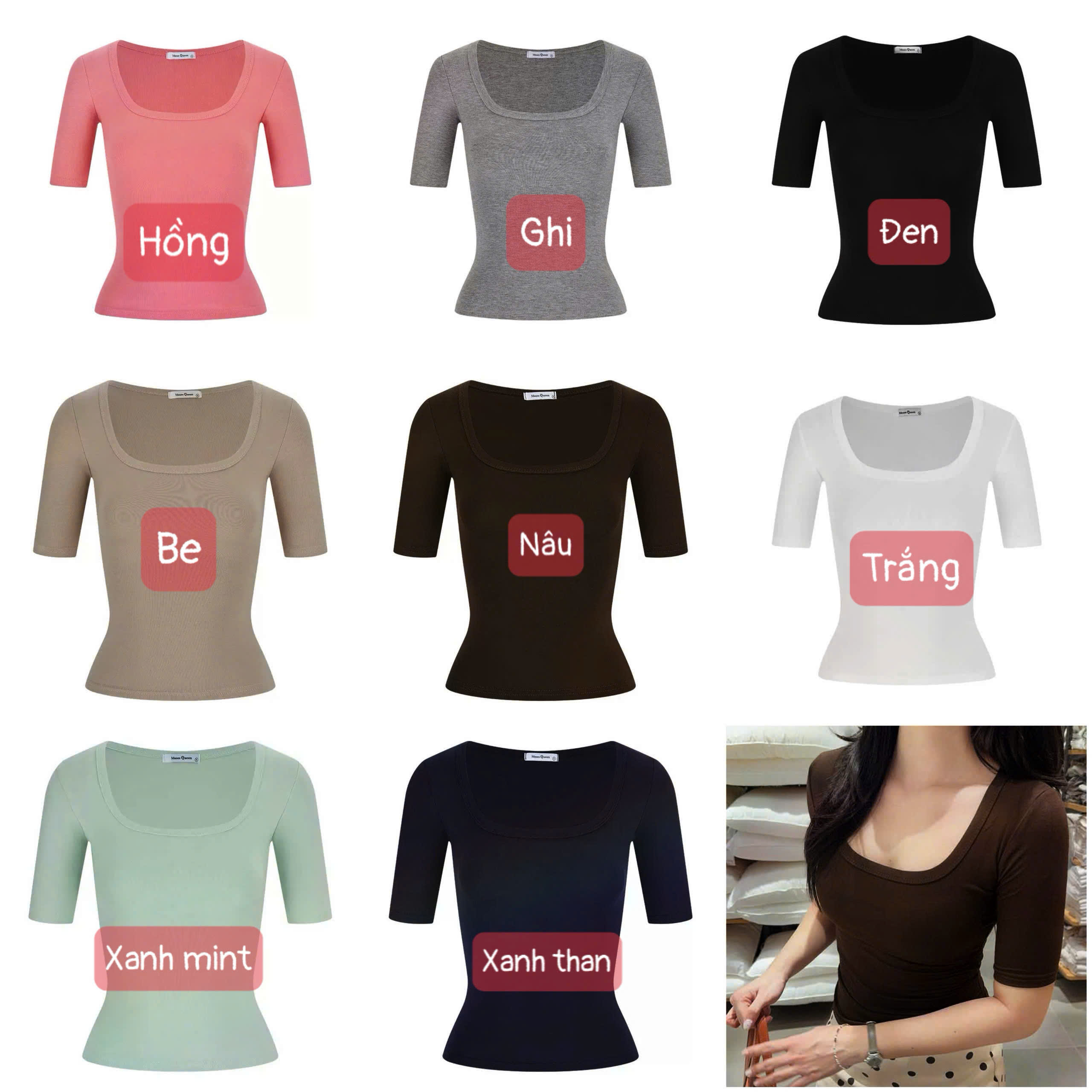 63982# Áo body cổ vuông