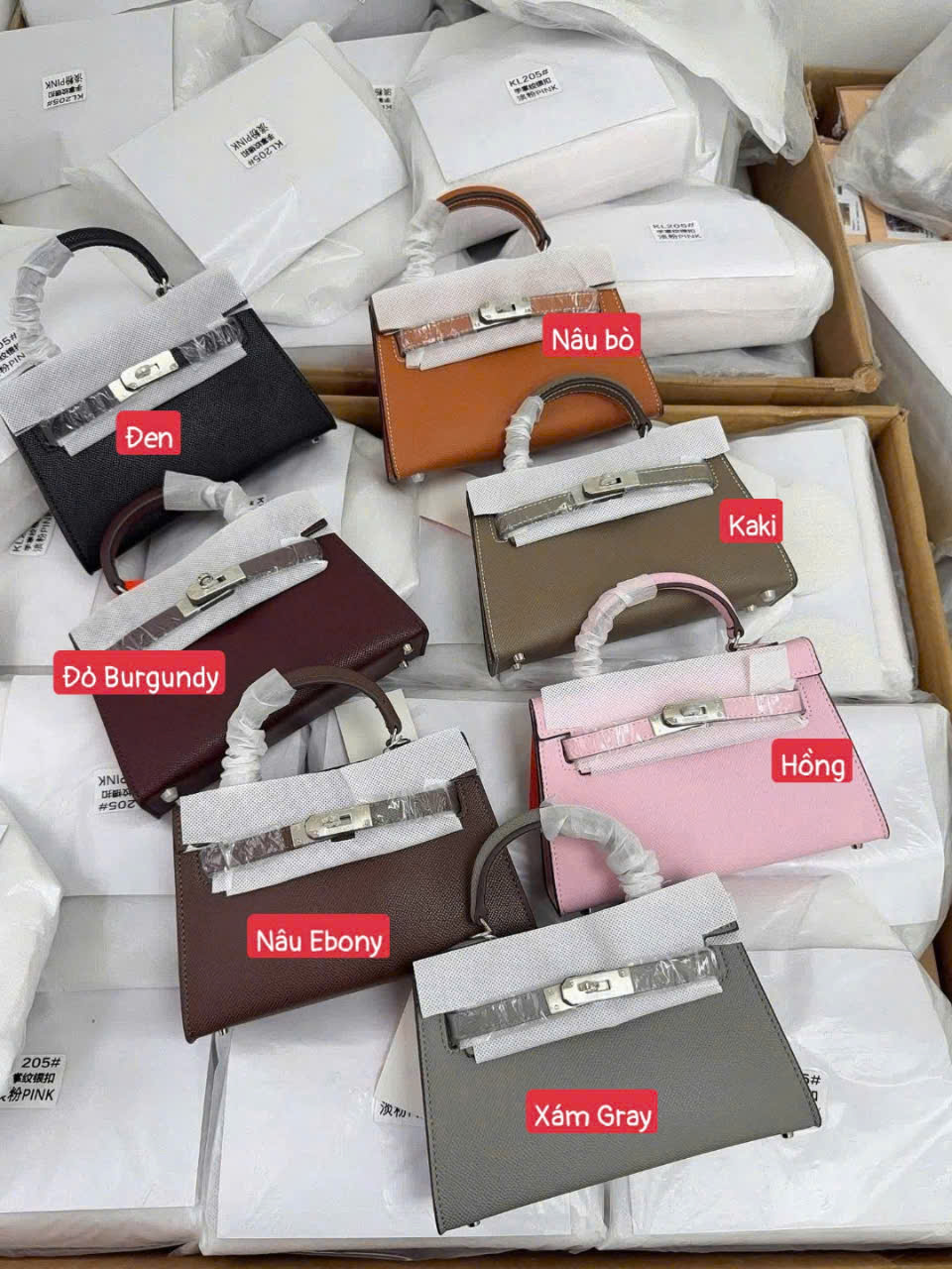 KL205# Túi HN Kelly da sần sz20