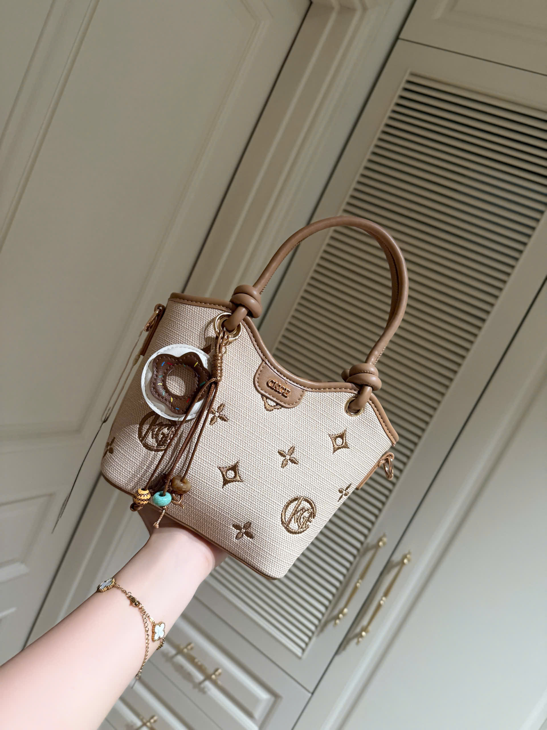 M3513# Túi xách CKGE họa tiết charm hoa