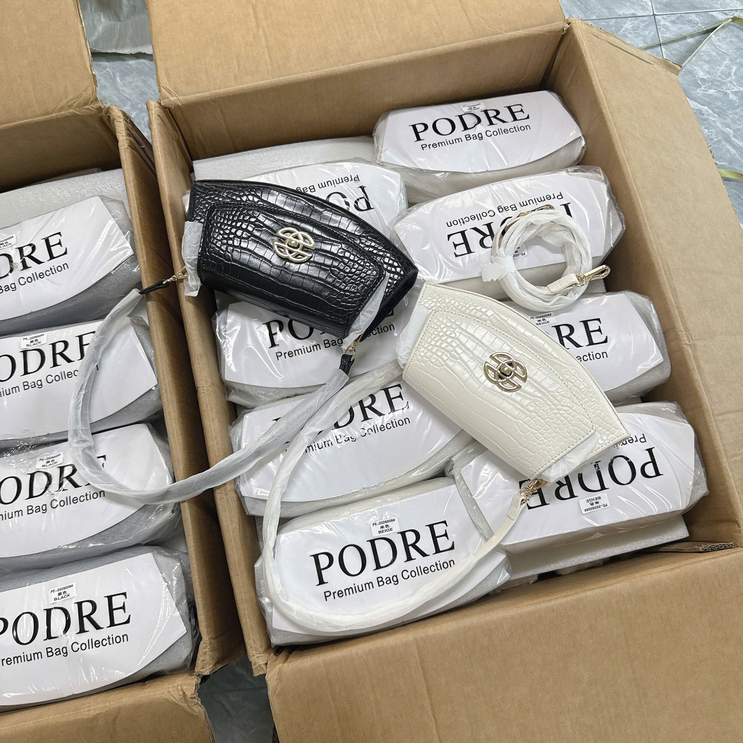 PE-6008# Túi Podre kẹp nách da rắn