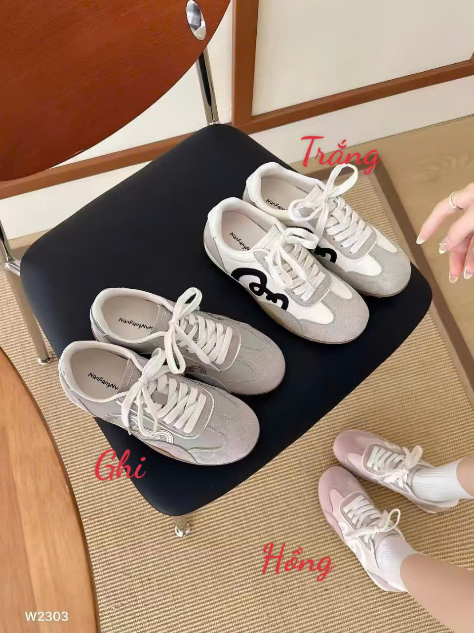 W2303# Giày thể thao NFH nữ da lộn fullbox