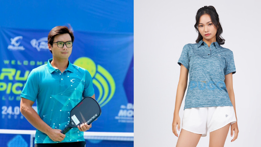 Áo thun kết hợp với quần short thể thao mặc chơi pickleball