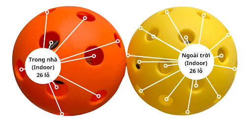 Khác biệt về bóng chơi pickleball