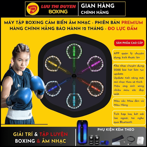 Máy tập boxing thông minh theo nhạc cao cấp