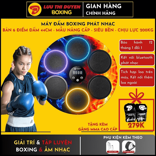 Máy tập Boxing theo nhạc Lừu Thị Duyên - New 2024