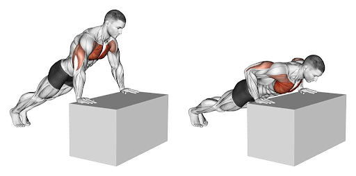 Minh họa bài tập Incline Push Up