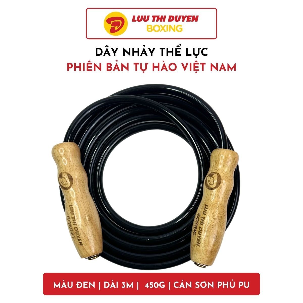 Dây Nhảy Thể Lực 450G - Cán phủ PU