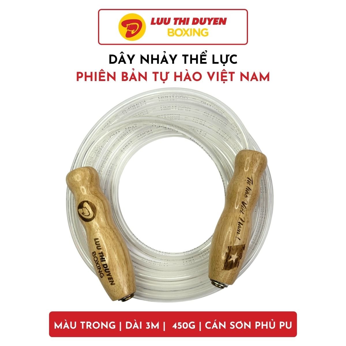 Dây Nhảy Thể Lực 450G - Cán phủ PU