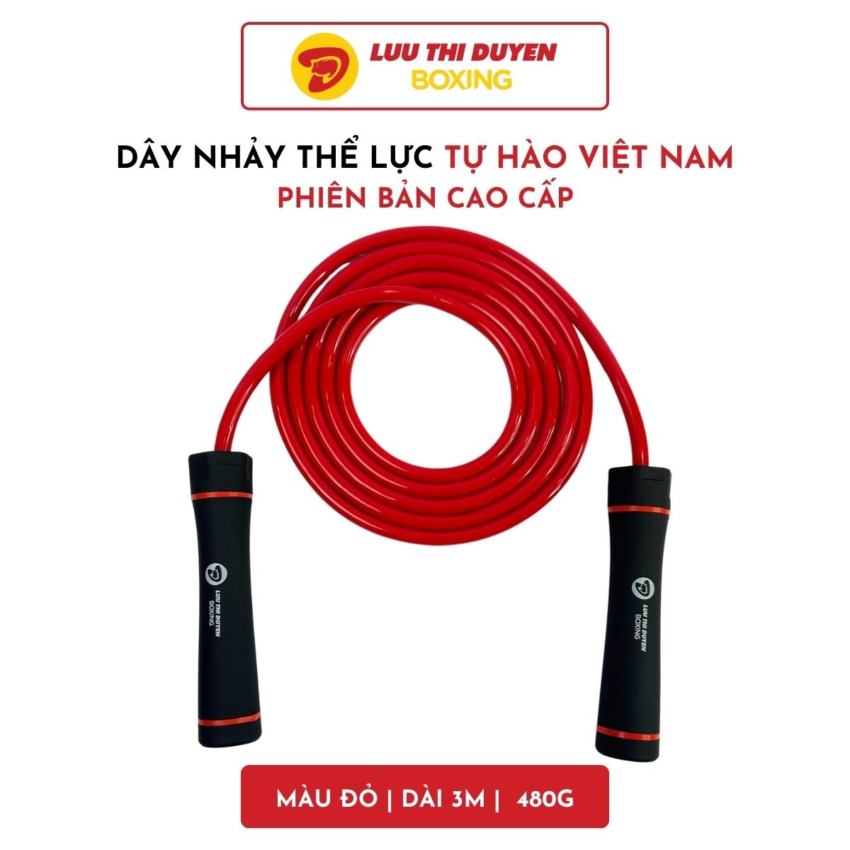 Dây nhảy thể lực cao cấp 480g - Đỏ