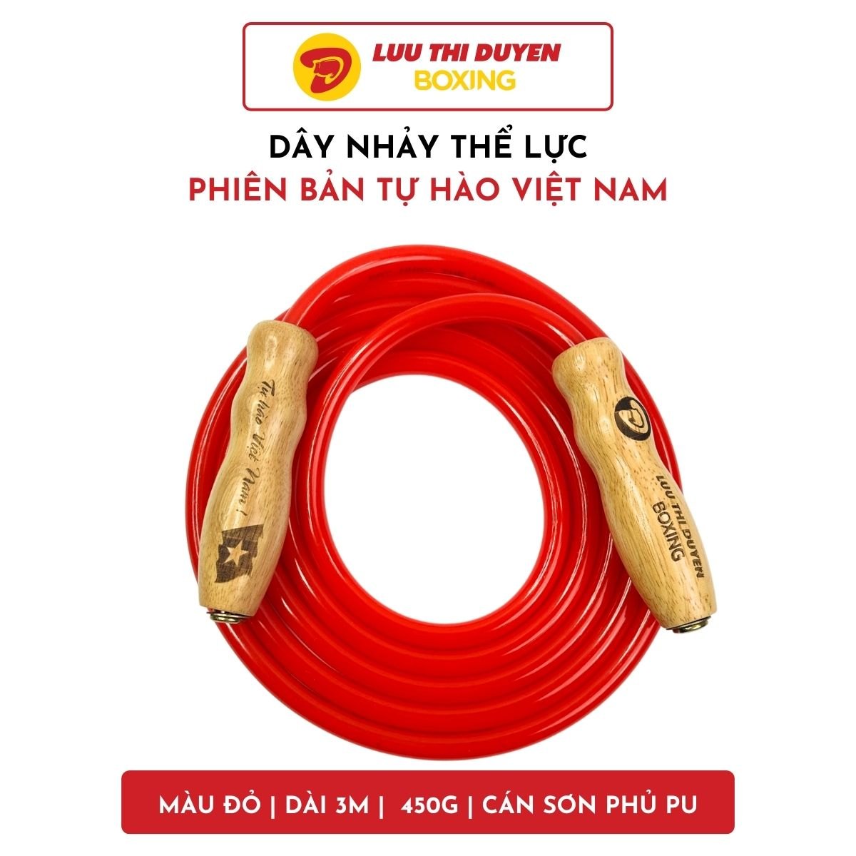 Dây Nhảy Thể Lực 450G - Cán phủ PU