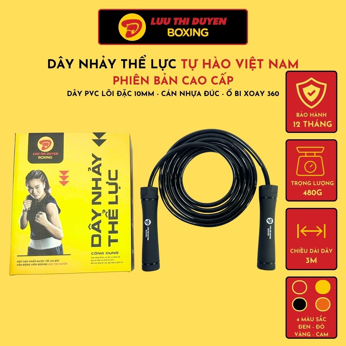 Dây nhảy thể lực cao cấp 480g