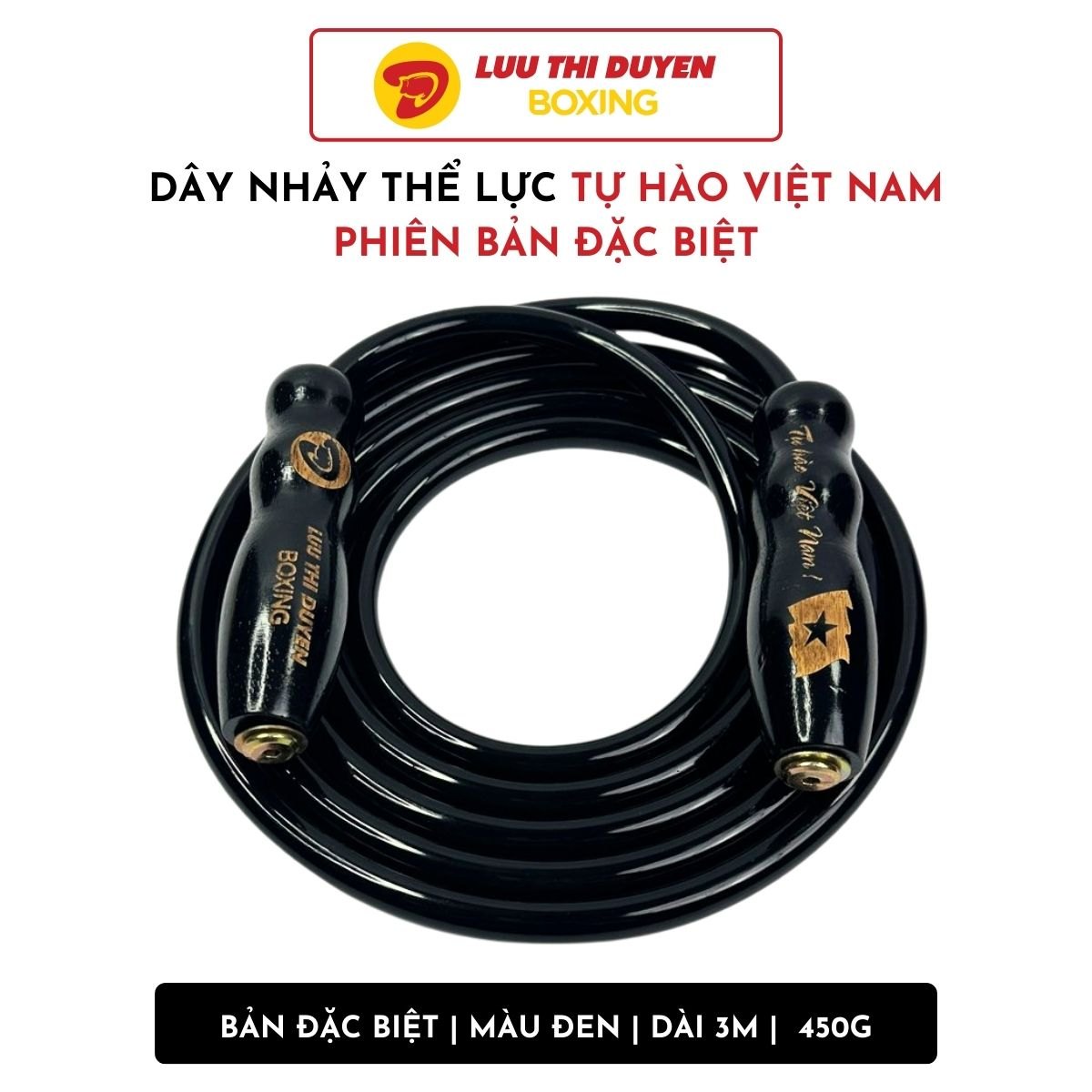 Dây nhảy thể lực bản đặc biệt - Cán đen