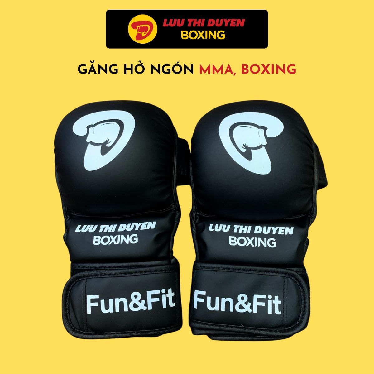 Găng võ thuật hở ngón cao cấp Lừu Thị Duyên Boxing