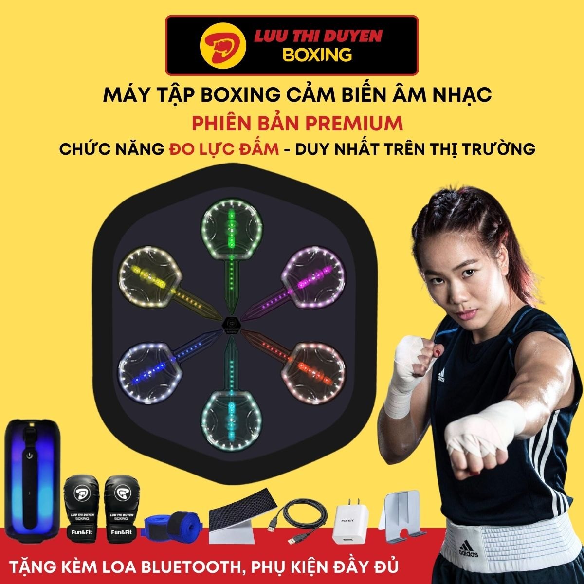 Máy tập boxing thông minh theo nhạc cao cấp