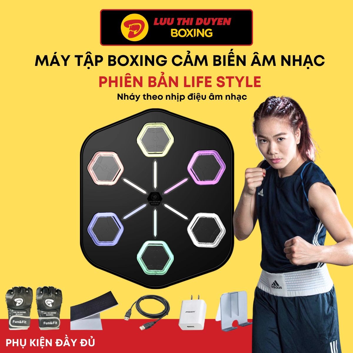 Máy tập boxing cảm biến âm nhạc Lừu Thị Duyên Boxing - bản lifes tyle