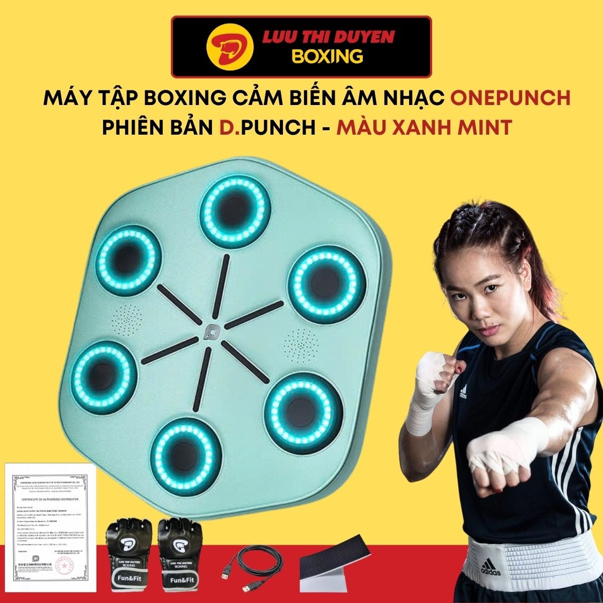 Máy tập boxing cảm biến âm nhạc phiên bản D.punch - Onepunch Boxing Music