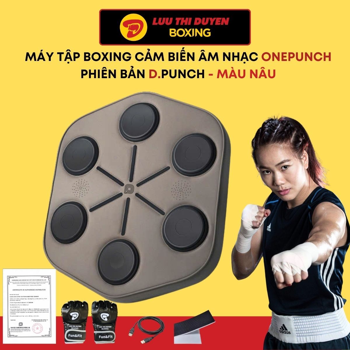 Máy tập boxing cảm biến âm nhạc phiên bản D.punch - Onepunch Boxing Music