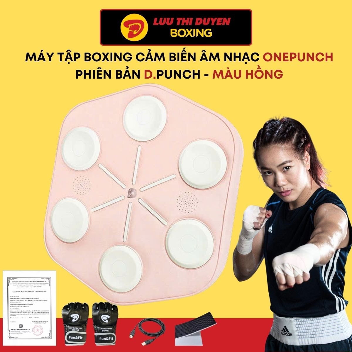 Máy tập boxing cảm biến âm nhạc phiên bản D.punch - Onepunch Boxing Music