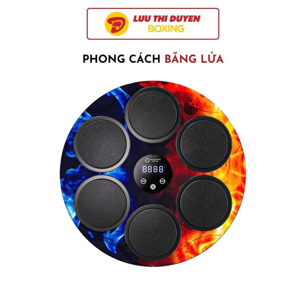 Máy tập Boxing theo nhạc Lừu Thị Duyên Boxing 6 điểm đấm - 44 cm - Hoạ tiết - New 2024