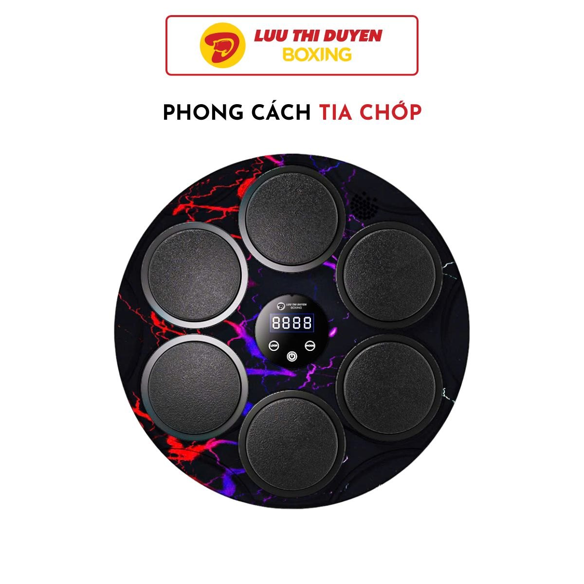 Máy tập Boxing theo nhạc Lừu Thị Duyên Boxing 6 điểm đấm - 44 cm - Hoạ tiết - New 2024