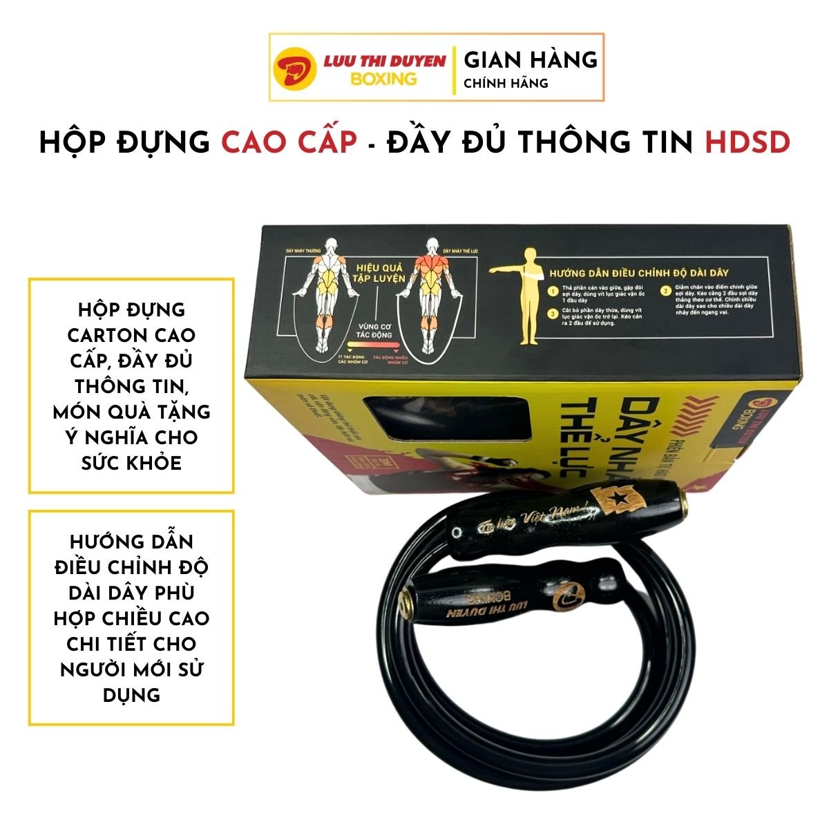 Dây nhảy thể lực bản đặc biệt - Cán đen