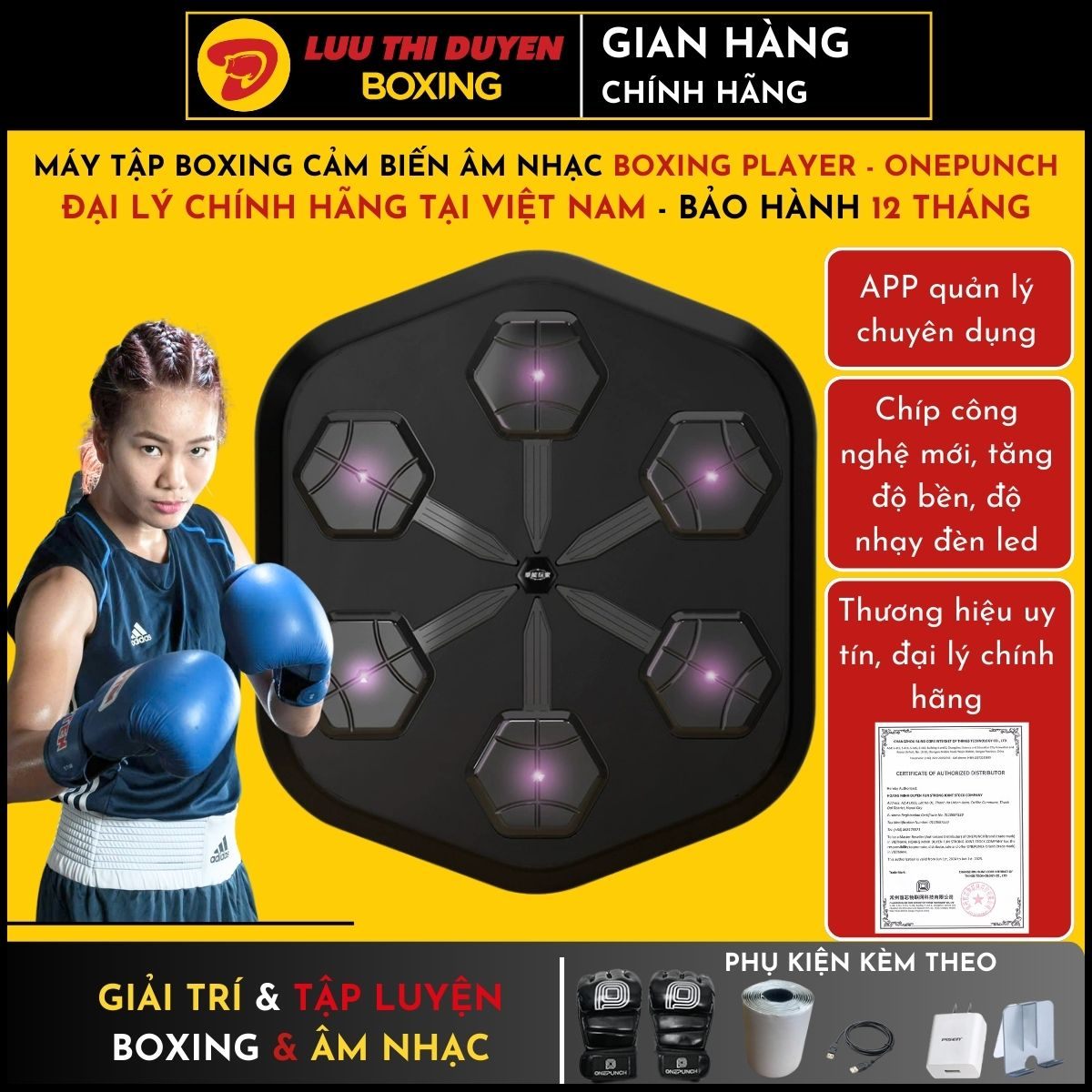 Máy tập boxing cảm biến âm nhạc Boxing Player - Onepunch