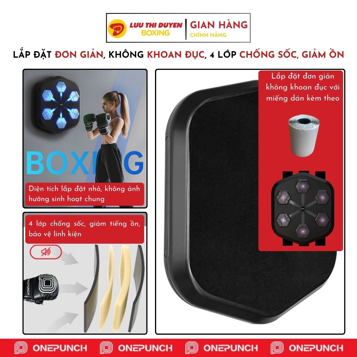 Máy tập boxing cảm biến âm nhạc Boxing Player - Onepunch