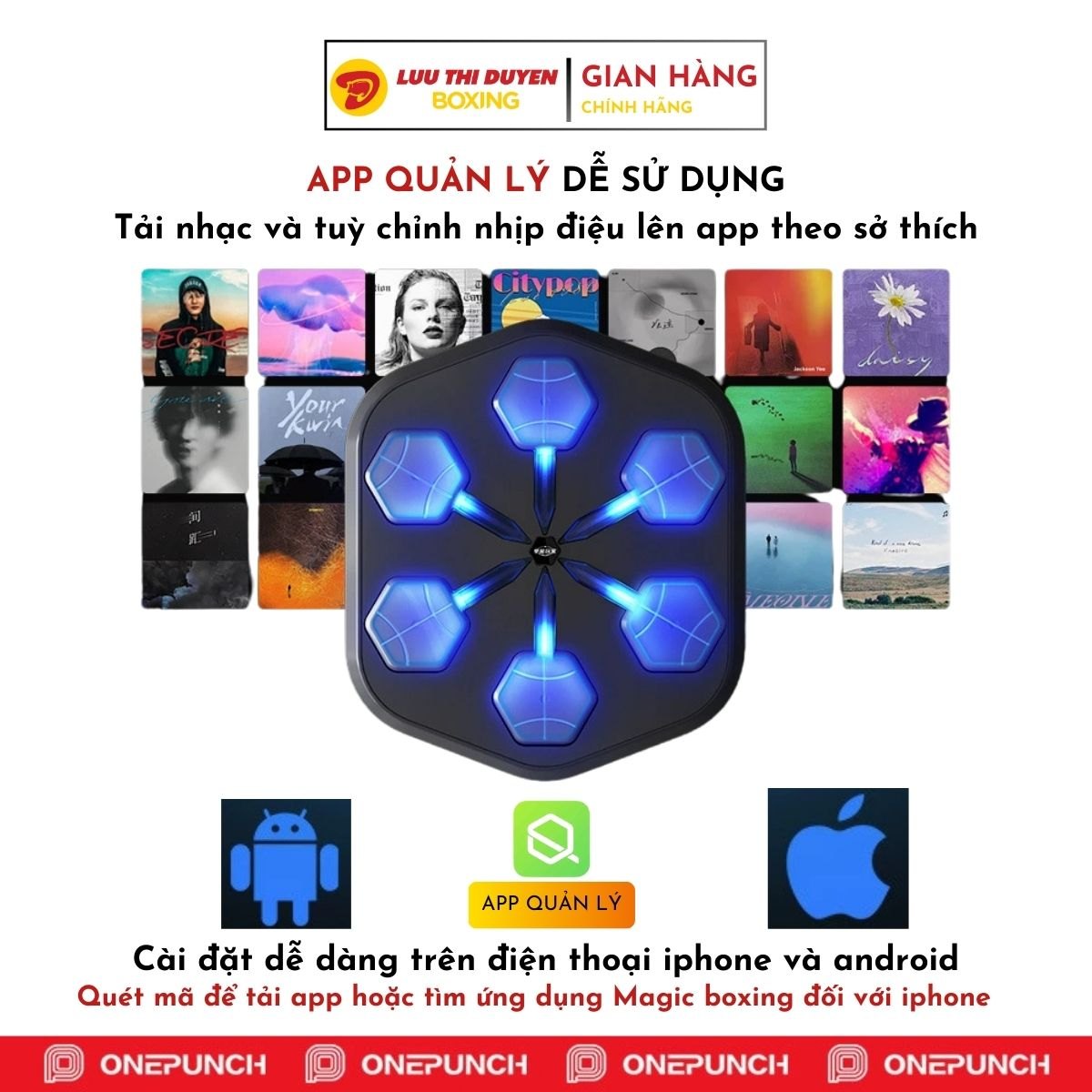 Máy tập boxing cảm biến âm nhạc Boxing Player - Onepunch